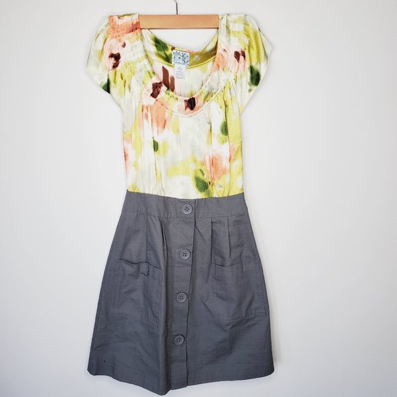 Anthropologie Multicolor Top and Gray Skirt Dress - Picture 2 of 8
